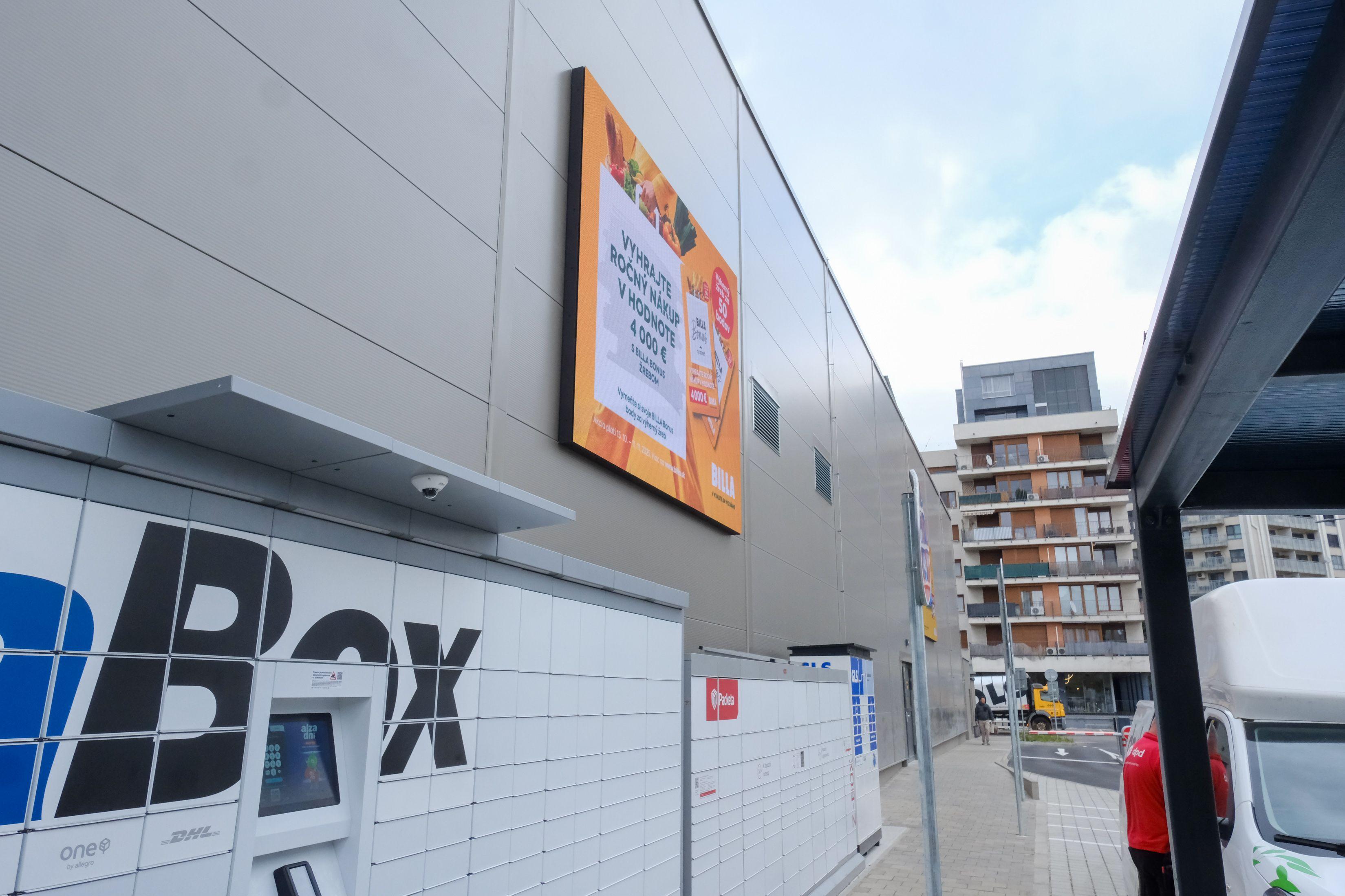 parkovisko billa doručovacie boxy 